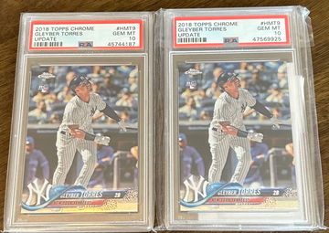 (2) Gleyber Torres 2018 Topps Update CHROME PSA 10 LOT