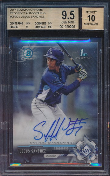 2017 Bowman Chrome Jesus Sanchez BGS 9.5/10