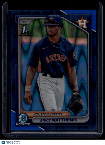 2024 Bowman Brice Matthews #BCP-69 Chrome Prospects Blue RayWave Refractors SN