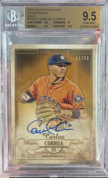 2016 Topps Five Star Carlos Correa auto /50
