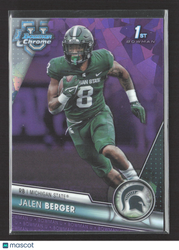 2023 Bowman Chrome University Jalen Berger #121 Purple Refractor /10