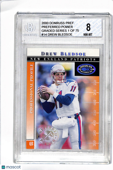 2000 Donruss Preferred Power Graded Drew Bledsoe #14 BGS 8