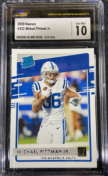 2020 Donruss RATED ROOKIE Michael Pittman Jr CSG 10 GEM MINT Low POP! 