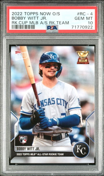 2022 Topps Now Off-Season Bobby Witt RC PSA 10