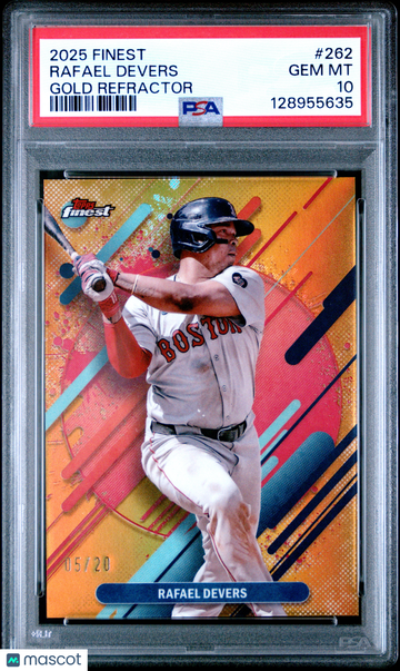 Rafael Devers 2025 Topps Finest Gold Refractor /20 PSA 10