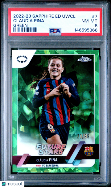 2022-23 Topps Chrome Sapphire Edition Claudia Pina #7 Green 20/99 PSA 8
