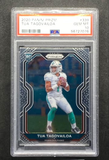 2020 Panini  Prizm #339 Tua Tagovailoa PSA 10 GEM MT