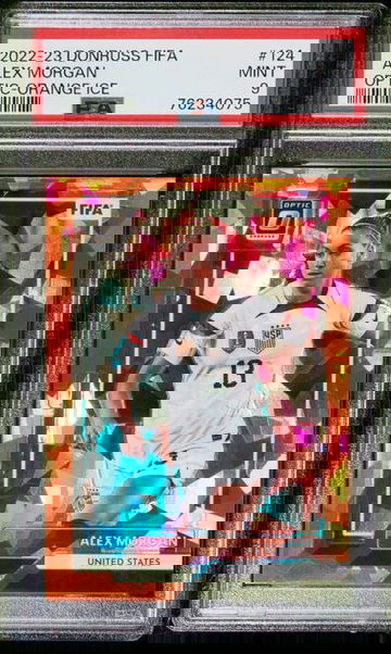 2022-23 Donruss Optic Fifa Soccer Orange Ice #124 Alex Morgan USA PSA 9