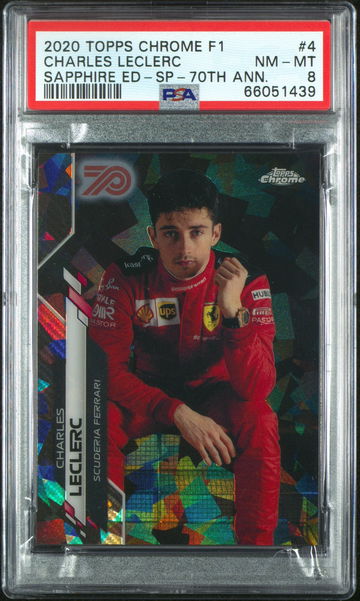 2020 Topps Chrome Sapphire F1 Charles LeClerc 70th Anniversary Refractor  /70 SP IV Image Variation Formula 1 