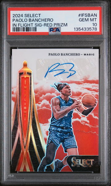 2024 Panini Select In Flight Signatures Red Prizm Paolo Banchero #IFSBAN /99 PSA 10