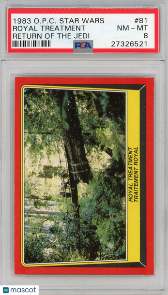 1983 O-Pee-Chee Star Wars Return Of The Jedi Royal Treatment #81 PSA 8