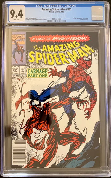 Amazing Spider-Man #361 CGC 9.4 Newsstand Edition (1st Appearance of CARNAGE)