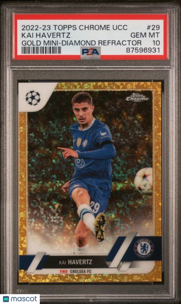 2022-23 Topps Chrome UEFA Club Competitions Kai Havertz #29 Gold Mini Diamond PSA 10