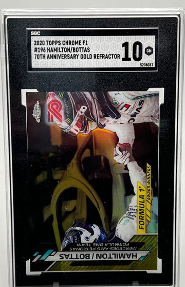 LEWIS HAMILTON BOTTAS 2020 Topps Chrome Formula 1 F1 70th GOLD #196 SGC 10