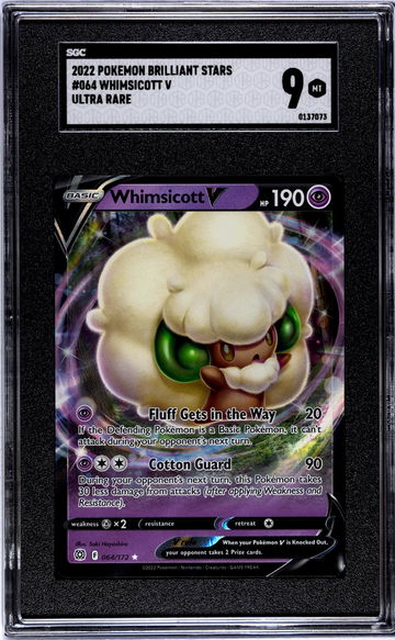 2022 Pokémon Brilliant Stars Whimsicott V #064 Ultra Rare SGC 9