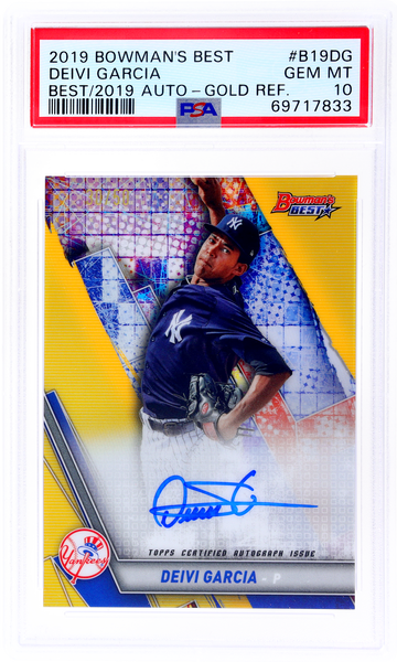2019 Topps Bowman's Best Gold Refractor Deivi Garcia #B19DG Auto /50 PSA 10
