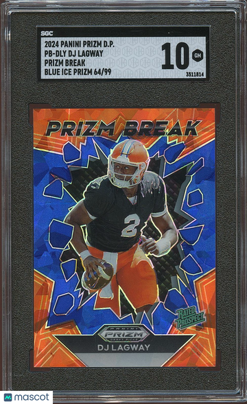 2024 Panini Prizm Draft Picks DJ Lagway #PB-DLY Break Blue Ice 99 Rookie SGC 10