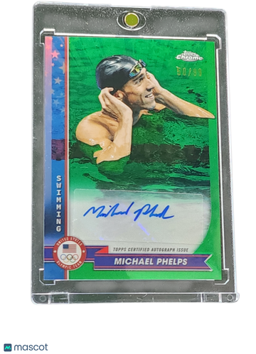 2024 Topps Chrome U.S. Olympic & Paralympic Team Hopefuls Michael Phelps #AU-MP Green /90