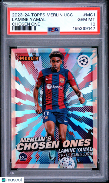 2023-24 Topps Merlin UEFA Club Competitions Merlin's Chosen Ones Lamine Yamal #MC1 PSA 10