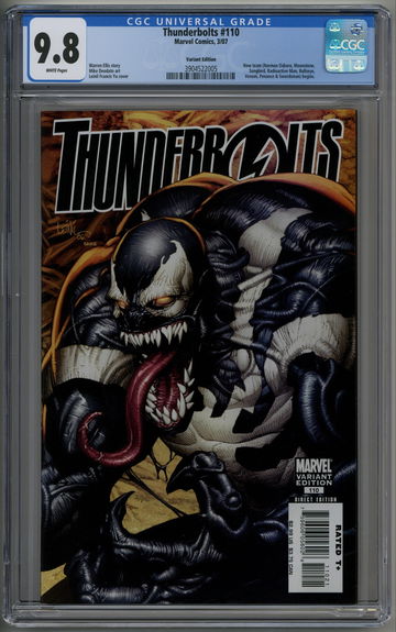 Thunderbolts 110 CGC 9.8 Leinil Francis Yu Venom variant cover New Team