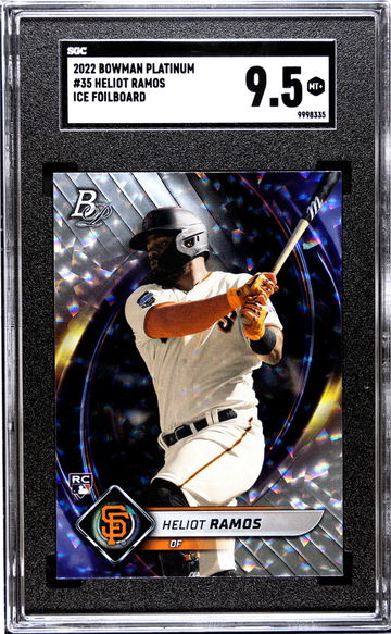 2022 Bowman Platinum Ice Foilboard Heliot Ramos #35 RC SGC 9.5