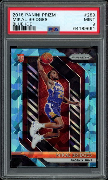 Mikal Bridges Prizm Blue Ice RC /99 PSA 9