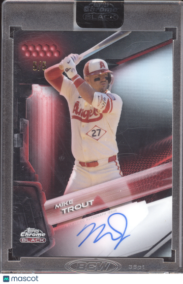 2026 Topps Chrome Black Autograph Mike Trout #CBA-MT Red /5