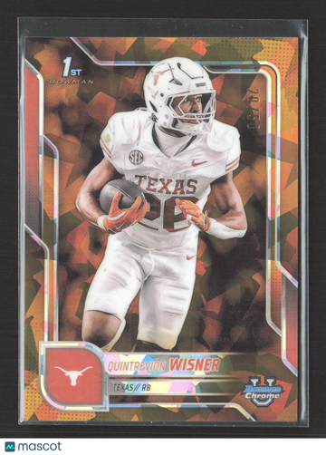 2025 Bowman Chrome University Quintrevion Wisner #169 Orange Mosaic Refractor 20/50