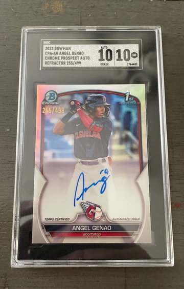 2023 Bowman Angel Genao Refractor auto SGC 10/10