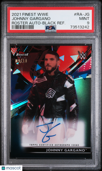 2021 Topps Finest WWE Roster Autographs Johnny Gargano #RA-JG Black Refractor /10 PSA 9