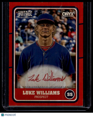 2025 Onyx Vintage Extended Luke Williams #VALUWI Red Autographs SN AU