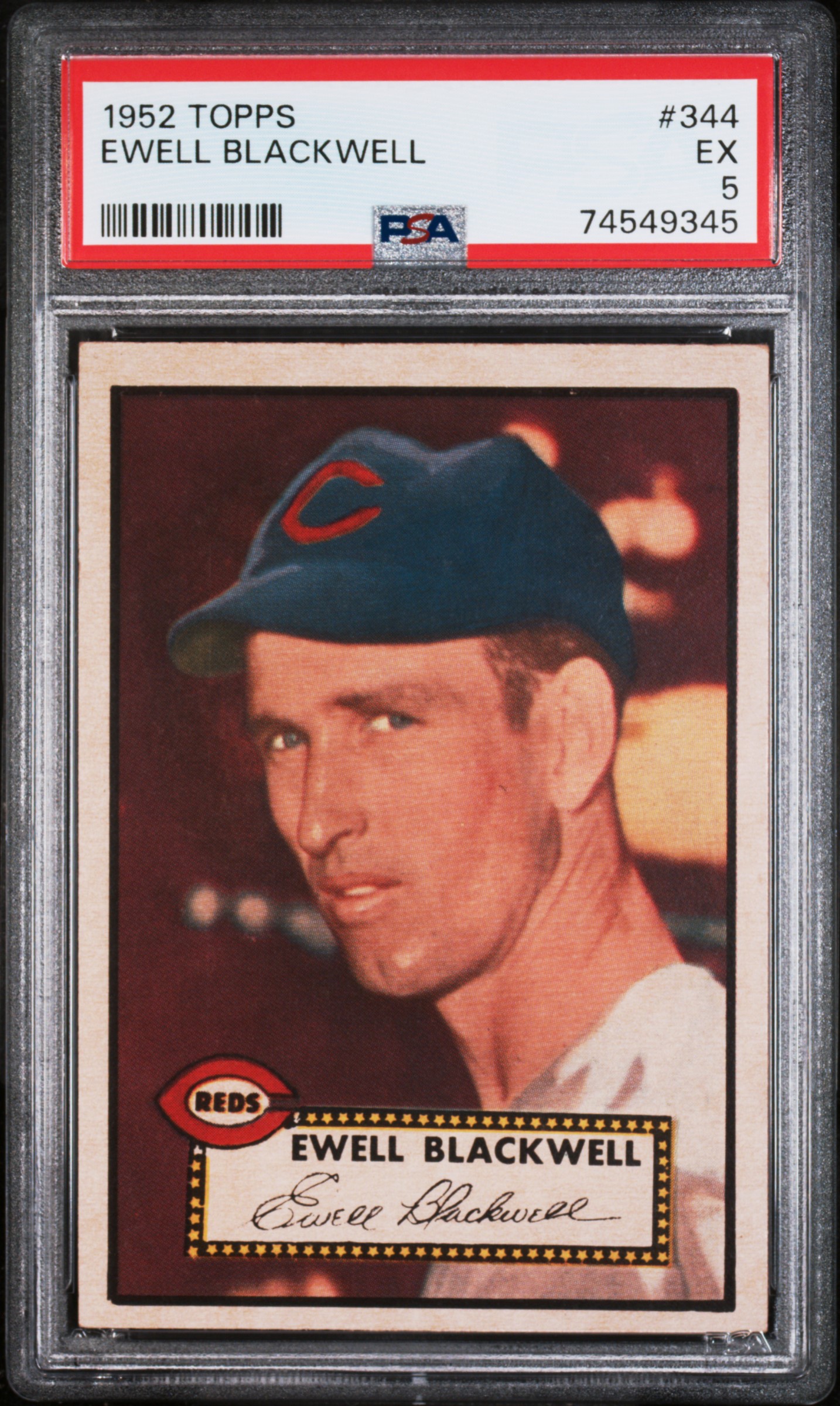 1952 Topps  Ewell Blackwell #344  PSA 5 NEW LABEL VINTAGE BASEBALL