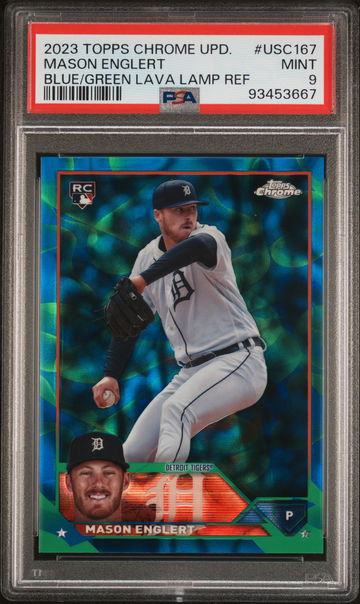 2023 Topps Chrome Blue/Green Lava Mason Englert #USC167 RC /125 PSA 9