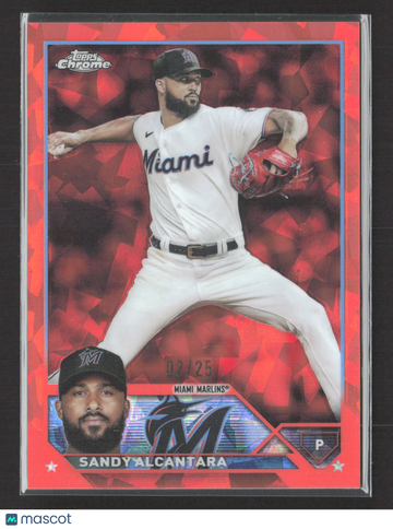2023 Topps Chrome Sapphire Edition Sandy Alcantara #107 Red 02/25