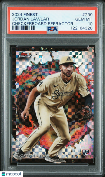 2024 Topps Finest Jordan Lawlar #239 Checkerboard Refractor PSA 10