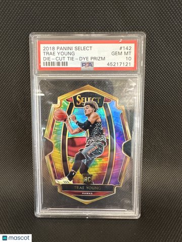 2018 Panini Select Trae Young #142 Die Cut Tie Dye Prizm PSA 10