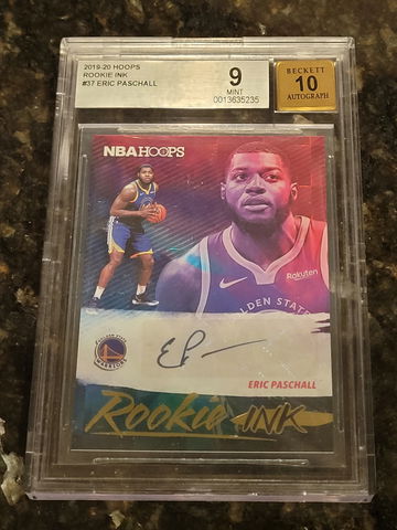 2019 Hoops Ink Signatures Rookie RC Auto Eric Paschall BGS 9/10 MNT