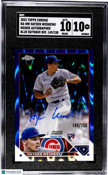 2023 Topps Chrome Hayden Wesneski #RA-HW Blue Raywave Refractor /150 Rookie SGC 10 Auto 10