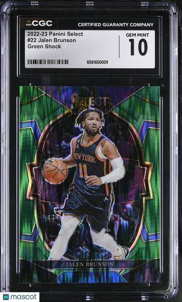 2022-23 Panini Select Basketball Jalen Brunson #22 Green Shock CGC 10