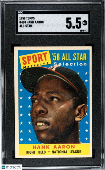 1958 Topps Hank Aaron #488 All Star SGC 5.5