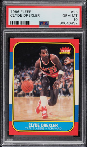 Clyde Drexler 1986 Fleer #26 PSA 10