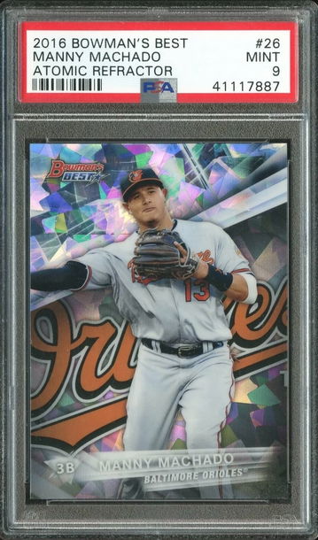2016 Bowman’s Best Atomic Refractor #26 Manny Machado PSA 9 Mint