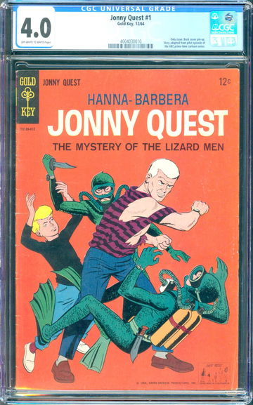 Jonny Quest #1 (1964) CGC 4.0 -- O/w to white pages; Adapts TV pilot episode