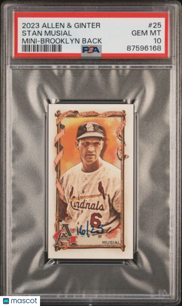 2023 Topps Allen & Ginter Stan Musial #25 Mini Brooklyn Back PSA 10