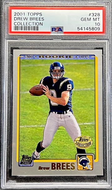 2001 Drew Brees Topps #328 PSA 10 GEM MT MINT Rookie Card RC 