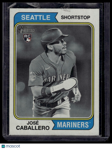 2023 Topps Heritage José Caballero #549 Black & White RC