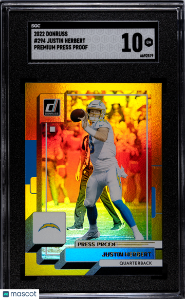 2022 Donruss Justin Herbert #294 Premium Press Proof SGC 10