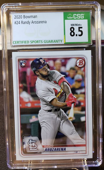 2020 Bowman Randy Arozarena Rookie RC #24 CSG 8.5 NM/MINT