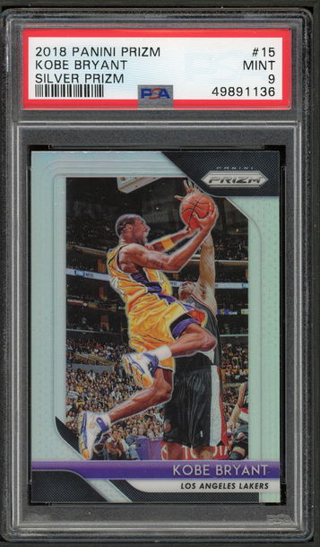 2018 Panini Prizm #15 Kobe Bryant Silver Prizm PSA 9