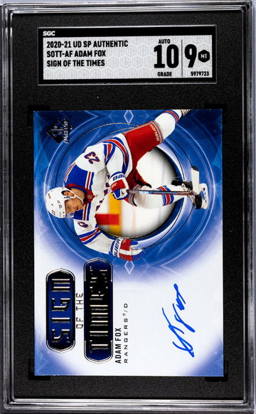 2020 SP Authentic #SOTT-AF Adam Fox Sign of the Times SGC 10